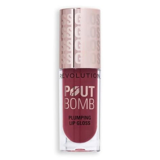Makeup Revolution, Pout Bomb, Plump, Lip Gloss, Rosewood Rose, 4.6 ml