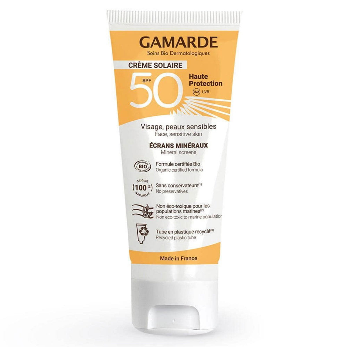 Gamarde, Gamarde, Bio, Sun Protection, Sunscreen Cream, For Face, SPF 50, 40 ml