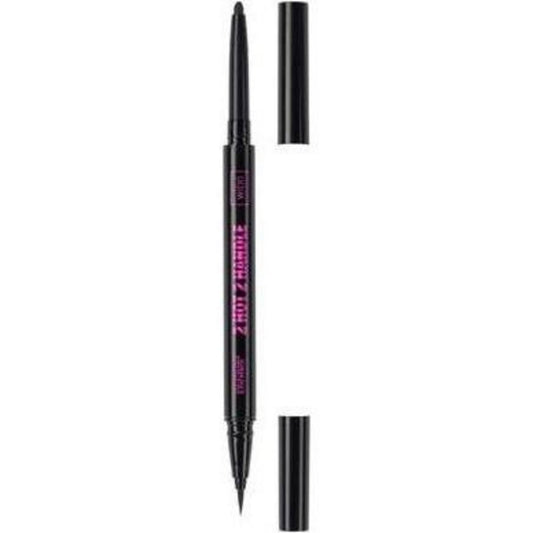 Wibo, Too Hot, Double-Ended, Liquid Eyeliner & Cream Eyeshadow Pencil 2-In-1, Intense Black