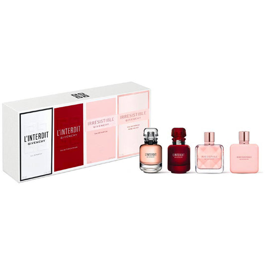 Set Givenchy: L'Interdit, Eau De Parfum, For Women, 10 ml *Miniature + L' Interdit Rouge, Eau De Parfum, For Women, 10 ml *Miniature + Irresistible, Eau De Parfum, For Women, 8 ml *Miniature + Irresistible Rose Velvet, Eau De Parfum, For Women, 8 ml…