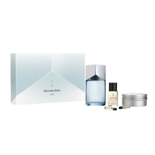 Set Mercedes-Benz: Air, Eau De Parfum, For Men, 100 ml + Land-Sea-Air, Cleansing, Scented Soap Bar, 110 g + Land, Eau De Parfum, For Men, 1.5 ml *Sample + Air, Eau De Parfum, For Men, 1.5 ml *Sample + Land-Sea-Air, Hydrating, Oil, Face, Body, Hair &…