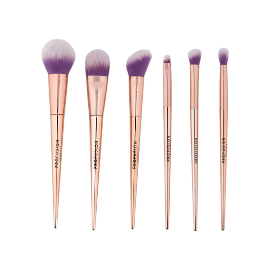 Set Profusion Cosmetics: Brush, Powder Brush + Brush, Foundation Brush + Brush, Multi Face Brush + Brush, Eyebrow Brush + Brush, Shader Brush, Multi Face Brush + Brush, Blending Brush, Multi Face Brush + Brush, Makeup Sponge + Brush, Makeup Sponge,…