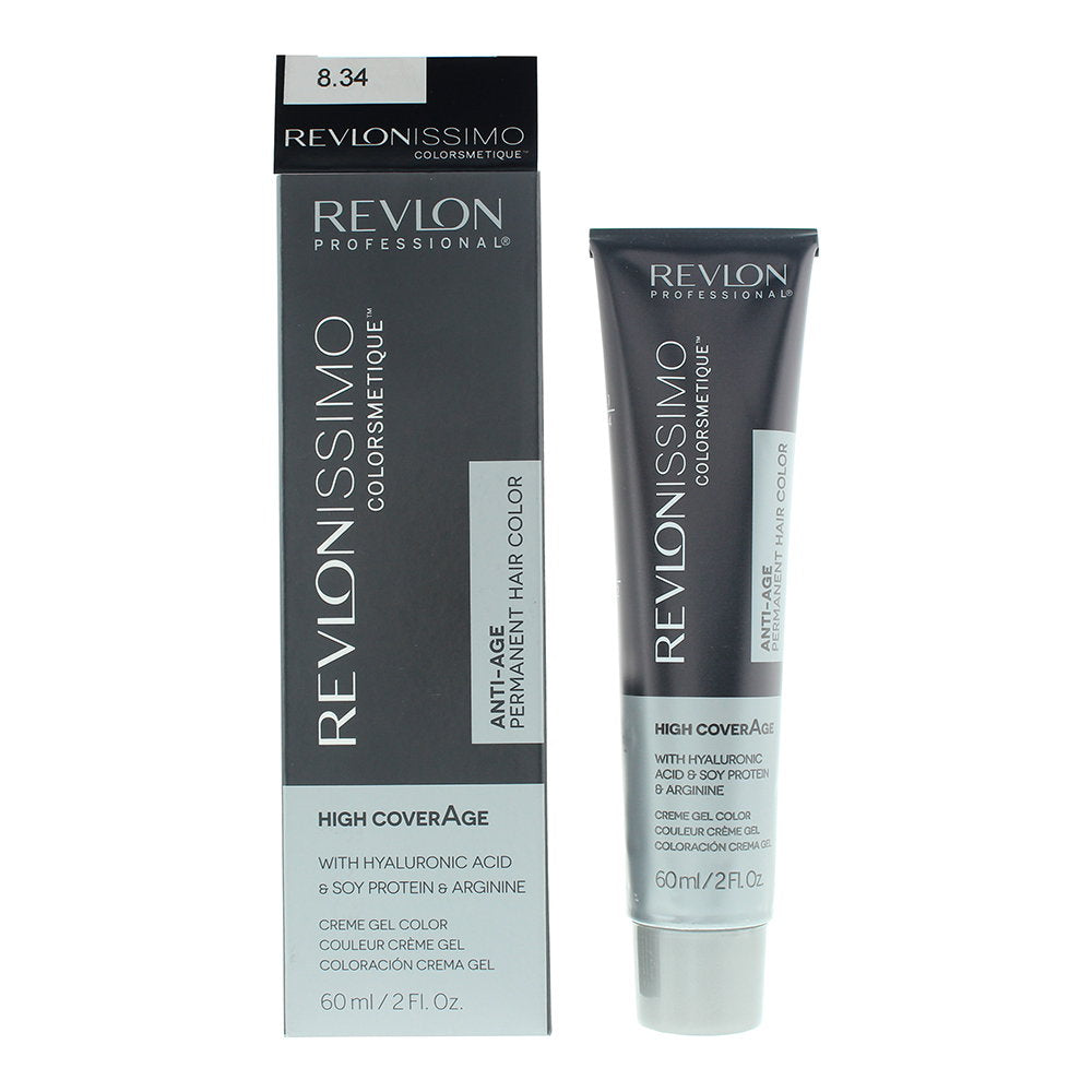 Revlon, Colorsmetique, KER-HA Complex™, Permanent Hair Dye, 8.34 Light Hazel Blonde, 60 ml