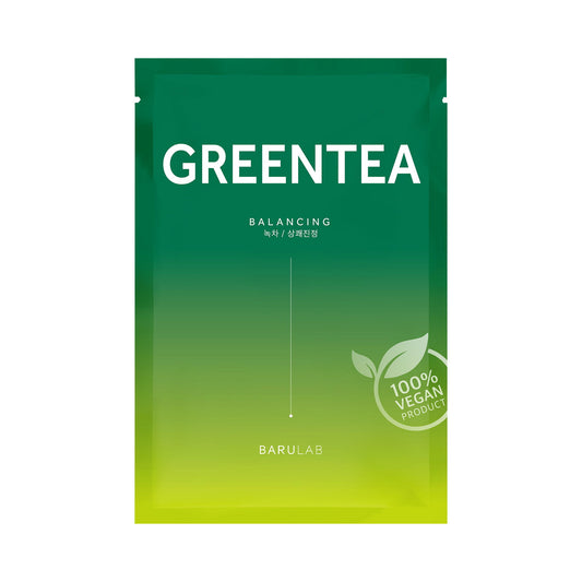 Barulab, The Clean Vegan, Green Tea, Balancing, Sheet Mask, For Face, 23 g