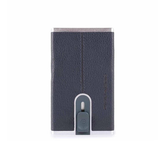 Piquadro, Black Square, Leather Wallet, Square Sliding System with Compact for Banknotes, PP4891B3RBLU4, Blue, For Men